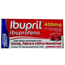 A009 - Ibupril 400 mg Capsulas Gelatinosa c/10 cap. (Referencia Advil, Buscofem, Ibuflex, Alivium)