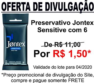 1 - Oferta para divulgação do site - Preservativo Jontex Sensitive com 6