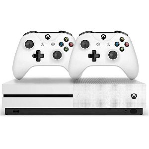 Console Xbox One S MIcrosoft 1TB 4K 2 Controles Branco - Bivolt