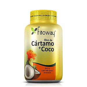Óleo De Cártamo + Coco Fitoway 1000mg - 60 Cápsulas