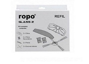 Kit Refil Ropo Glass 2 com escovas filtros e panos
