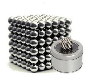 Neocube Cubo Magnético 216 Esferas Prateado Imã Neodímio 3mm