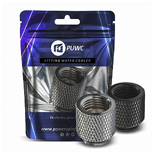 Fitting Extensor 15mm Preto/Prata G1/4