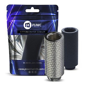 Fitting Extensor 40mm Preto/Prata PUWC G1/4