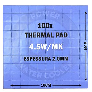 Thermal PAD 2mm Térmico 100x 10x10x2.0mm 4W/wK