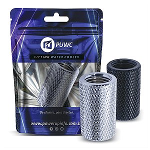 Fitting G1/4 Extensor Fêmea 30mm Preto/Prata PUWC p/ Water Cooler