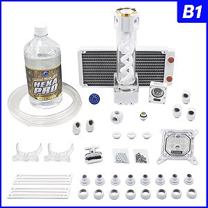 Kit Water Cooler Completo INTEL 240mm RGB White Edition Mangueiras Flexíveis