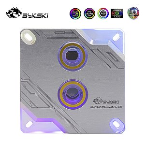 CPU Block Bykski Intel XPR-A-MC-V3 Prata RGB 5v para Water Cooler Custom