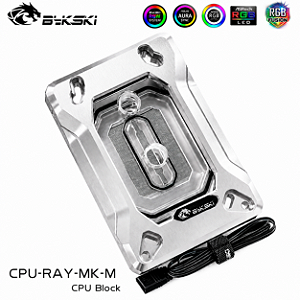 CPU Block Bykski AMD RAY-MK-M RGB 5v Prata para Water Cooler