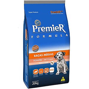 Ração premier super premium raças médias filhotes 20kg