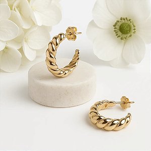 Argolinha Orgânica Folheada a ouro 18k