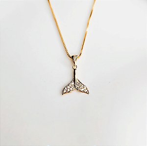 Colar com Pingente com Zircônias Folheado a Ouro 18k