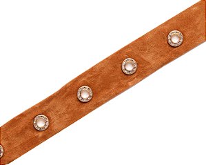 Faixa Grossa Caramelo Detalhes Dourado