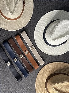 Kit 3 Chapéus Panamá Personalizado com 5 Faixas de Couro