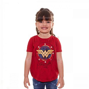 Baby Look Infantil Graciosa Mulher Maravilha