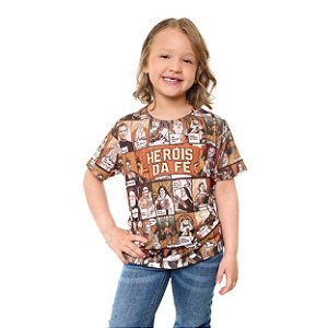 Camiseta Menina ou Menino Heróis da Fé - Todos os Santos