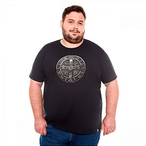 Camiseta Plus Size Medalha de São Bento