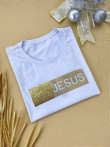 T-shirt Jesus com aplicação Patch Branco