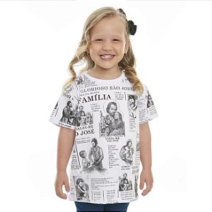 Camiseta Unissex Infantil Menino e Menina São José - Estampa Frente e Verso