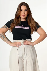 T-shirt Seja Forte e Corajosa Coração