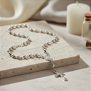 Kit 6 Terços Com Pérolas Nossa Senhora Garrafinha Com Rolha