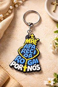 Chaveiro De Borracha Nossa Senhora Da Conceição Aparecida Azul