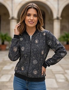 Casaco Bomber Feminino Católico Devoções Com Zíper Ágape