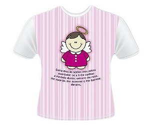 Camiseta Infantil e Juvenil Anjinho Rosa