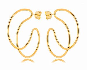 Brinco Banhado ouro 18k Aro Liso