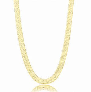 Choker Banhada ouro 18k Fita Lisa Grossa