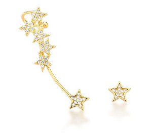 Brinco Banhado ouro 18k estrela Ear Cuff