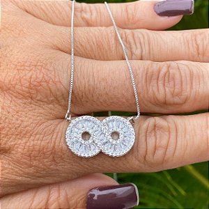 COLAR INFINITO EM RODIO BRANCO.