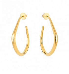 Brinco Argola Banhada ouro 18k Lisa