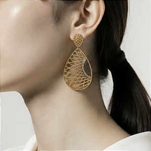 BRINCO FOLHEADO OURO 18K GRANDE