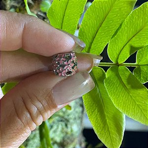 BERLOQUE DE AÇO INOX SEPARADOR COM FLORES ROSAS