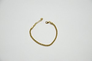 PULSEIRA FOLHEADA OURO 18K LISA