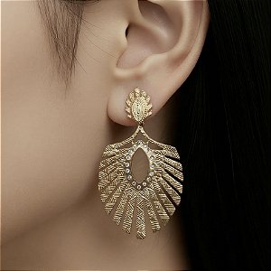BRINCO FOLHEADO OURO 18K GRANDE