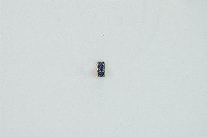 BERLOQUE FOLHEADO OURO 18K SEPARADOR COM ZIRCÔNIA AZUL