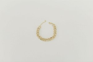 PULSEIRA FOLHEADO OURO 18K ELOS COM ZIRCONIAS