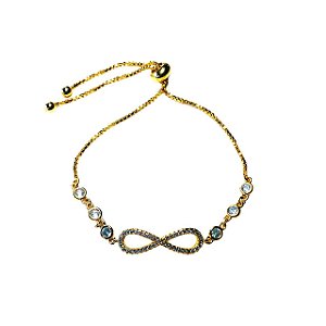 Pulseira Folheada Ouro 18K Infinito  Regulavel