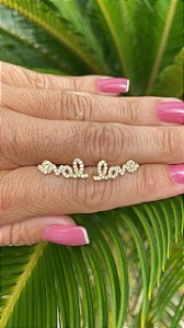 BRINCO FOLHEADO OURO 18K  LOVE