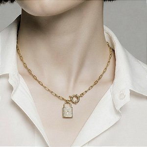 COLAR CHOKER CARTIER COM CADEADO