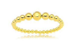 BRACELETE  FOLHEADO OURO 18K BOLA LISA