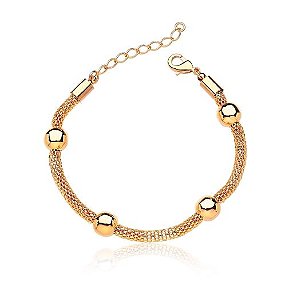 Pulseira Banhado Ouro 18K  Com  Bolas