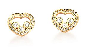 Brinco Banhado Ouro 18K Coração  Pequeno