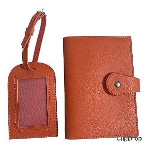 Kit viagem com porta passaporte e tag de mala