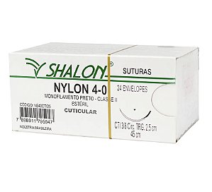 Fio Nylon 4-0 C/Ag.2,5 Cti Caixa C/24 Unid - Shalon