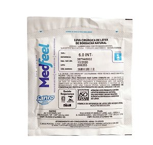 Luva 6,0 Cirurgica Esteril C/Po Medfeel - Sanro