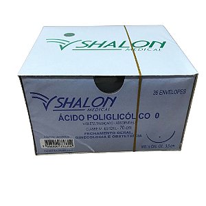 Kit Fio Acido Poliglicolico 0 C/Ag.3,5Cm Cx c/36 un - Shalon