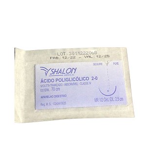 Fio Acido Poliglicolico 2-0 C/Ag.2,5Mr - Shalon